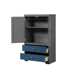 Gray Armoire 31.3 in. x 15.98 in. x 51.02 in. by ATHMILE -ATHMILE Sales Store gray athmile kids dressers gz b2w20221050 4f 1000