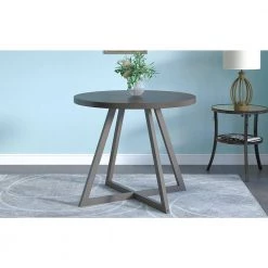 36 in. Gray Wood Top Round Dining Table by ATHMILE -ATHMILE Sales Store gray athmile kitchen dining tables dswf282700aae 31 1000