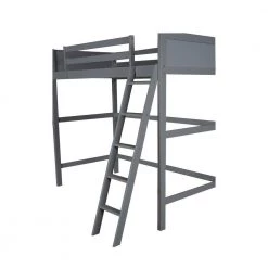 Gray Solid Wood Twin Size Loft Bed with Ladder by ATHMILE -ATHMILE Sales Store gray athmile loft beds gz b2w20220298 4f 1000