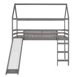 Gray Twin Loft Bed with Slide by ATHMILE 12 Gray Twin Loft Bed with Slide by ATHMILE -ATHMILE Sales Store gray athmile loft beds gz b2w20221310 4f 1000