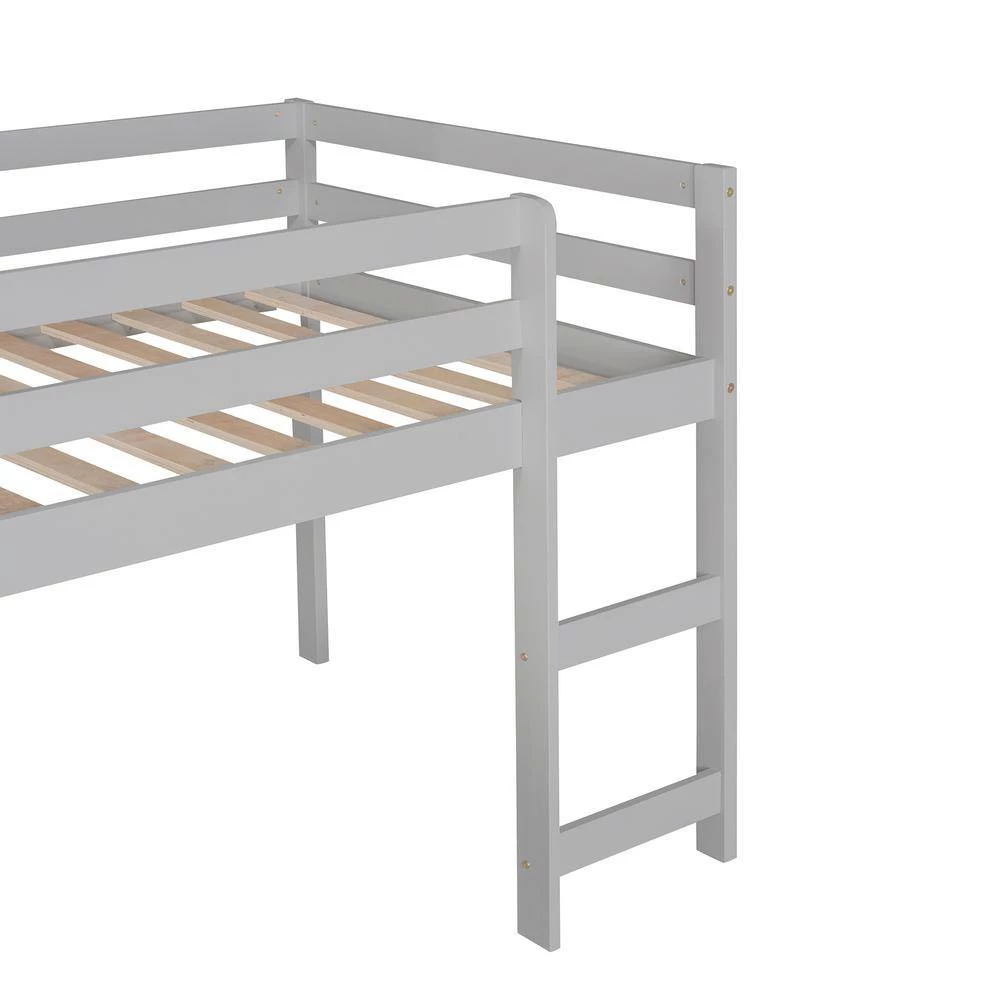 Gray Twin Loft Bed with Slide by ATHMILE 6 Gray Twin Loft Bed with Slide by ATHMILE - Image 6