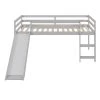 Gray Twin Loft Bed with Slide by ATHMILE