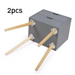 2-Drawer Gray Nightstand (Set of 2) by ATHMILE -ATHMILE Sales Store gray athmile nightstands ddw104106dig 4f 1000