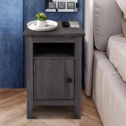 1-Cabinet Gray Nightstand by ATHMILE -ATHMILE Sales Store gray athmile nightstands ddw10410y7ww 31 1000