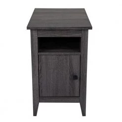 1-Cabinet Gray Nightstand by ATHMILE