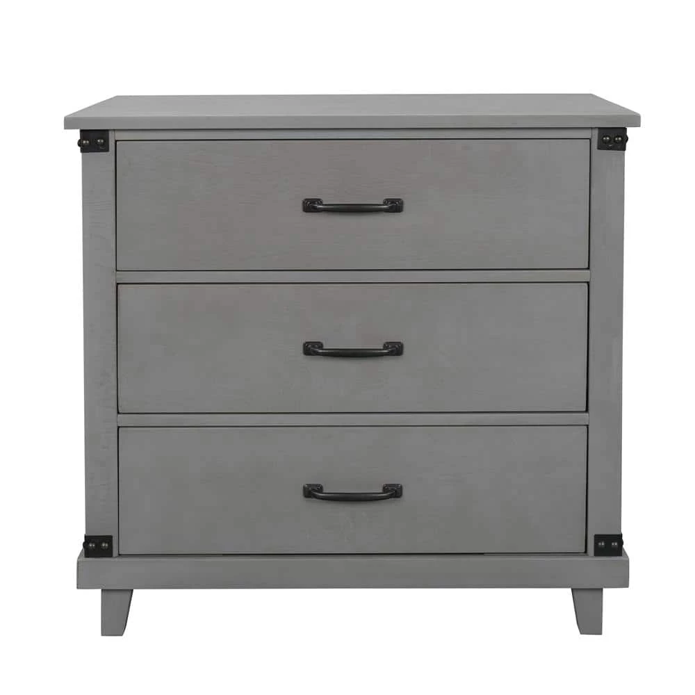 3-Drawer Gray Nightstand(27.95 in. H x 27.4 in. W x 15.9 in. D) by ATHMILE 1 3-Drawer Gray Nightstand(27.95 in. H x 27.4 in. W x 15.9 in. D) by ATHMILE