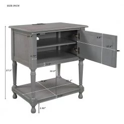 0-Drawer Gray Nightstand(27.5 in. H x 21.2 in. W x 14.8 in. D) by ATHMILE 11 0-Drawer Gray Nightstand(27.5 in. H x 21.2 in. W x 14.8 in. D) by ATHMILE -ATHMILE Sales Store gray athmile nightstands dztwf281115aae 1f 1000