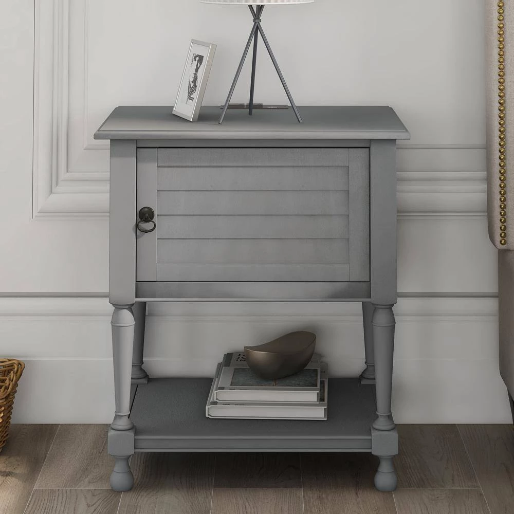0-Drawer Gray Nightstand(27.5 in. H x 21.2 in. W x 14.8 in. D) by ATHMILE 7 0-Drawer Gray Nightstand(27.5 in. H x 21.2 in. W x 14.8 in. D) by ATHMILE - Image 7