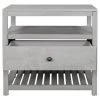1-Drawer Gray Nightstand（25.2 in. H x 26 in. W x 15 in. D） by ATHMILE