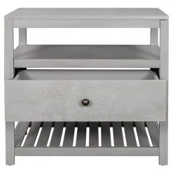 1-Drawer Gray Nightstand(25.2 in. H x 26 in. W x 15 in. D) by ATHMILE