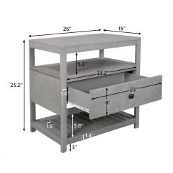 1-Drawer Gray Nightstand（25.2 in. H x 26 in. W x 15 in. D） by ATHMILE -ATHMILE Sales Store gray athmile nightstands dztwf281117aae c3 1000
