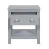 1-Drawer Gray Wooden Nightstand 18.8 in. L x 15.7 in. W x 18.7 in. H by ATHMILE