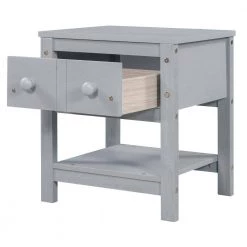 1-Drawer Gray Wooden Nightstand 18.8 in. L x 15.7 in. W x 18.7 in. H by ATHMILE 15 1-Drawer Gray Wooden Nightstand 18.8 in. L x 15.7 in. W x 18.7 in. H by ATHMILE -ATHMILE Sales Store gray athmile nightstands gz b2w20221656 fa 1000