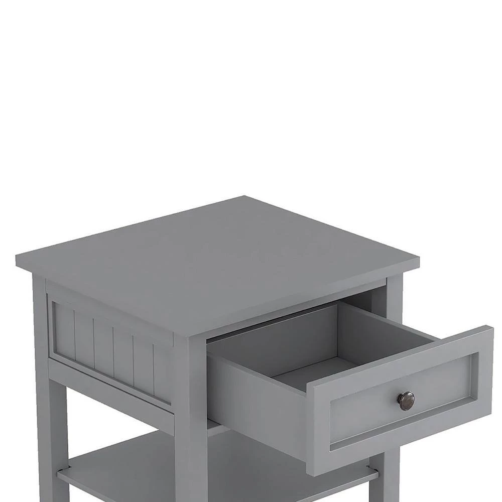 1-Drawer Wooden Gray Nightstand (20.9 in. Lx17.2 in. W x29 in. H) by ATHMILE 5 1-Drawer Wooden Gray Nightstand (20.9 in. Lx17.2 in. W x29 in. H) by ATHMILE - Image 5