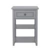 1-Drawer Wooden Gray Nightstand (20.9 in. Lx17.2 in. W x29 in. H) by ATHMILE
