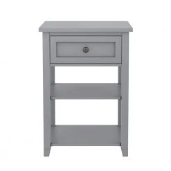 1-Drawer Wooden Gray Nightstand (20.9 in. Lx17.2 in. W x29 in. H) by ATHMILE
