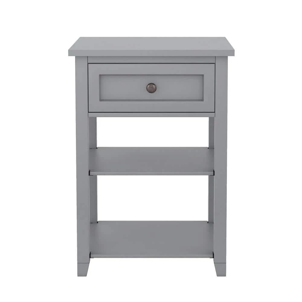 1-Drawer Wooden Gray Nightstand (20.9 in. Lx17.2 in. W x29 in. H) by ATHMILE 1 1-Drawer Wooden Gray Nightstand (20.9 in. Lx17.2 in. W x29 in. H) by ATHMILE