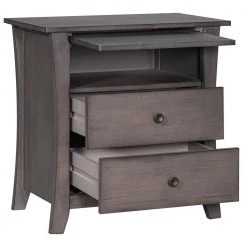 2-Drawers Gray Storage Nightstand (24''LX15.7''W X 25.2''H) by ATHMILE 10 2-Drawers Gray Storage Nightstand (24''LX15.7''W X 25.2''H) by ATHMILE -ATHMILE Sales Store gray athmile nightstands gz b2w20222157 1f 1000