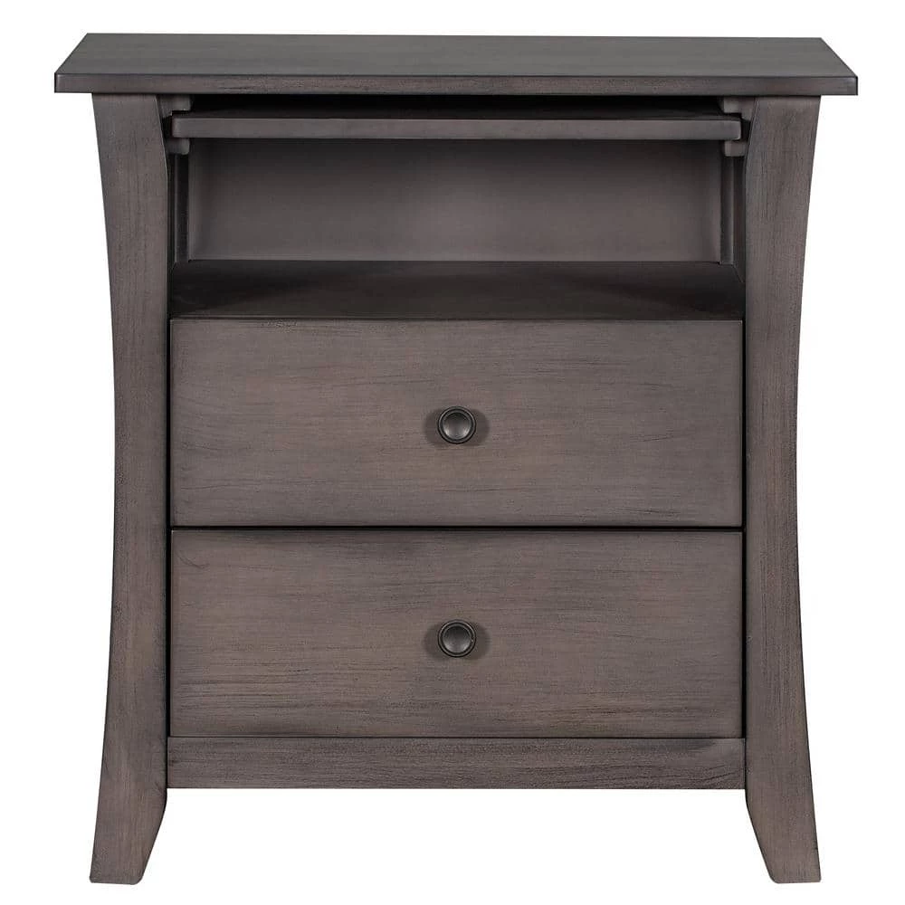 2-Drawers Gray Storage Nightstand (24''LX15.7''W X 25.2''H) by ATHMILE 1 2-Drawers Gray Storage Nightstand (24''LX15.7''W X 25.2''H) by ATHMILE