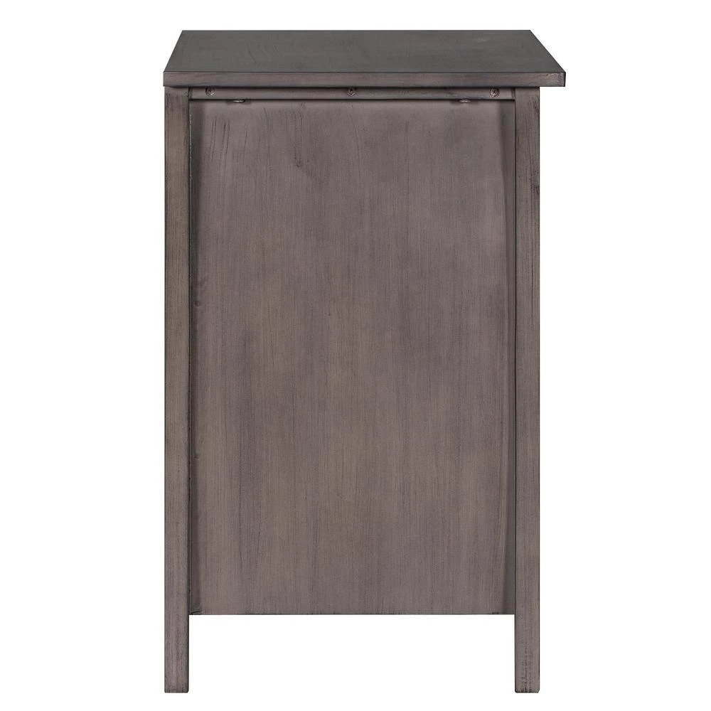 2-Drawers Gray Storage Nightstand (24''LX15.7''W X 25.2''H) by ATHMILE 2 2-Drawers Gray Storage Nightstand (24''LX15.7''W X 25.2''H) by ATHMILE - Image 2