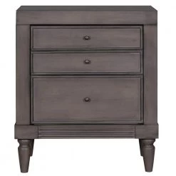 3-Drawers Gray Storage Nightstand (23.6''LX15.7''W X 23.6''H) by ATHMILE