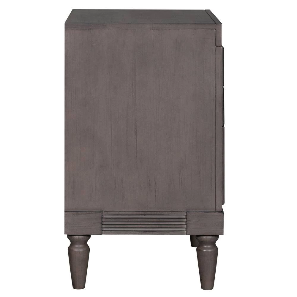 3-Drawers Gray Storage Nightstand (23.6''LX15.7''W X 23.6''H) by ATHMILE 2 3-Drawers Gray Storage Nightstand (23.6''LX15.7''W X 23.6''H) by ATHMILE - Image 2