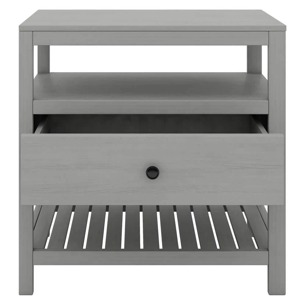 1-Drawers Gray Nightstand (26.2 in. L x 15 in. W x 26.5 in. H) by ATHMILE 1 1-Drawers Gray Nightstand (26.2 in. L x 15 in. W x 26.5 in. H) by ATHMILE