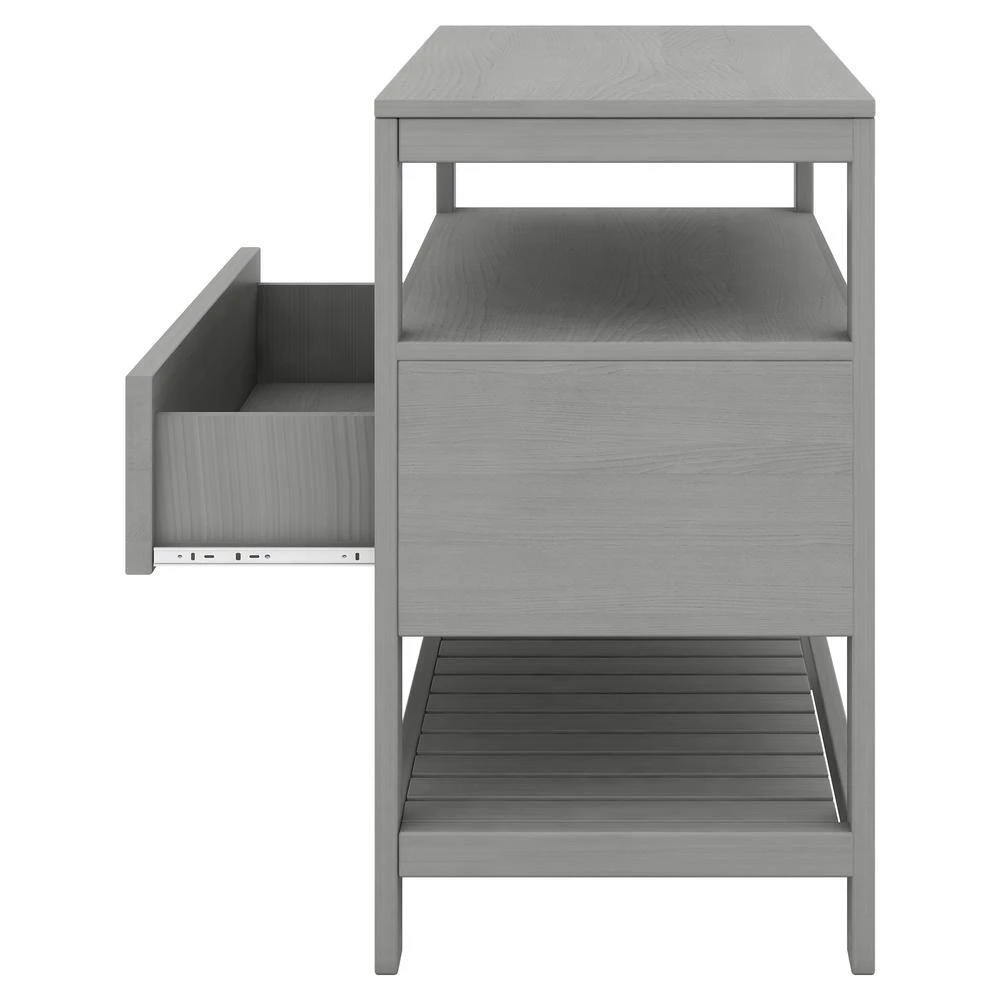 1-Drawers Gray Nightstand (26.2 in. L x 15 in. W x 26.5 in. H) by ATHMILE 2 1-Drawers Gray Nightstand (26.2 in. L x 15 in. W x 26.5 in. H) by ATHMILE - Image 2