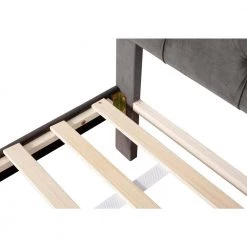 Gray Full Size Velvet Upholstered Platform Bed with a Big Drawer by ATHMILE 17 Gray Full Size Velvet Upholstered Platform Bed with a Big Drawer by ATHMILE -ATHMILE Sales Store gray athmile panel beds gz b2w20221489 fa 1000