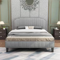 64 in. W Gray Wood Frame Queen Platform Bed by ATHMILE 13 64 in. W Gray Wood Frame Queen Platform Bed by ATHMILE -ATHMILE Sales Store gray athmile platform beds dztwf199329aae 31 1000