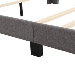 65.3 in. W Gray Wood Frame Queen Platform Bed by ATHMILE -ATHMILE Sales Store gray athmile platform beds dztwf280786aae 1f 1000