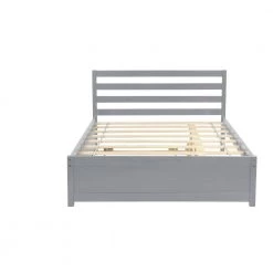 79.5 in. Gray Full Size Bed with Trundle by ATHMILE -ATHMILE Sales Store gray athmile platform beds gz b2w20220082 c3 1000