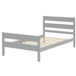 79.5 in. Gray Twin Bed with Headboard and Footboard by ATHMILE