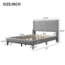81 in. W Gray Velvet Upholstered Full Size Platform Bed by ATHMILE 10 81 in. W Gray Velvet Upholstered Full Size Platform Bed by ATHMILE -ATHMILE Sales Store gray athmile platform beds gz b2w20221307 c3 1000