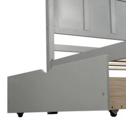79.92 in. W Gray Wood Frame Twin Platform Storage Bed with Drawers by ATHMILE -ATHMILE Sales Store gray athmile platform beds gz b2w20222016 fa 1000