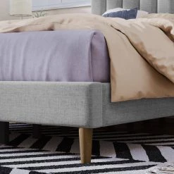 84.2 in. W Gray Upholstered Platform Bed Frame with Vertical Channel Tufted Headboard by ATHMILE 14 84.2 in. W Gray Upholstered Platform Bed Frame with Vertical Channel Tufted Headboard by ATHMILE -ATHMILE Sales Store gray athmile platform beds gz b2w20222037 44 1000