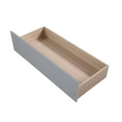 Grey Twin Bed with 2 Drawers, Solid Wood, No Box Spring Needed by ATHMILE -ATHMILE Sales Store gray athmile platform beds gz w50422208 1f 1000