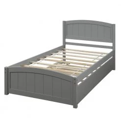 Gray Twin size Platform Bed with Trundle by ATHMILE 14 Gray Twin size Platform Bed with Trundle by ATHMILE -ATHMILE Sales Store gray athmile platform beds gz wf194304aae 44 1000