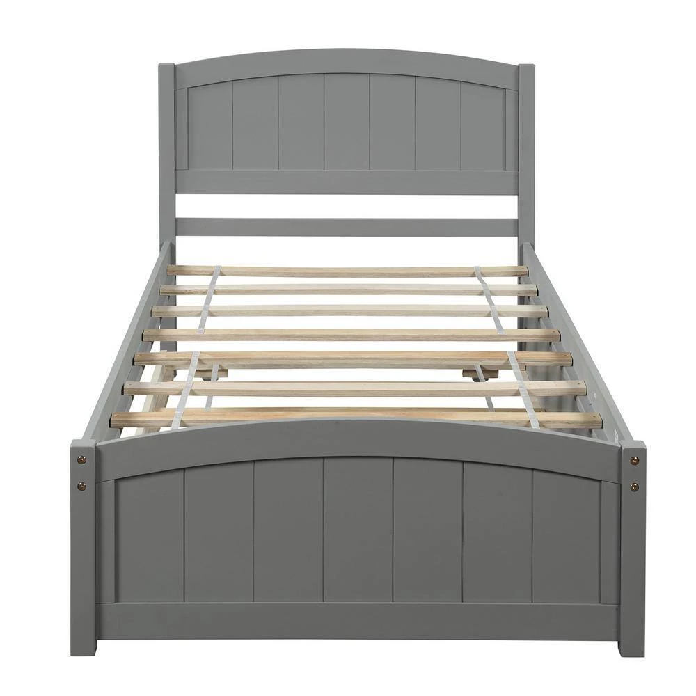 Gray Twin size Platform Bed with Trundle by ATHMILE 8 Gray Twin size Platform Bed with Trundle by ATHMILE - Image 8