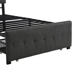 Gray Twin Size Storage Bed Metal Platform Bed with a Big Drawer by ATHMILE -ATHMILE Sales Store gray athmile platform beds gz wf212443aae 44 1000