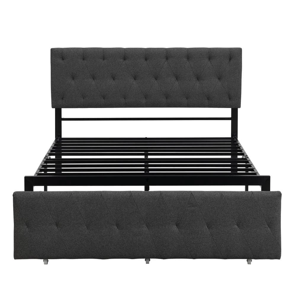 Gray Full Size Storage Bed Metal Platform Bed with a Big Drawer by ATHMILE 1 Gray Full Size Storage Bed Metal Platform Bed with a Big Drawer by ATHMILE