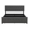 Gray Queen Size Storage Bed Metal Platform Bed with a Big Drawer by ATHMILE