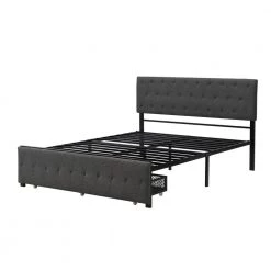 Gray Queen Size Storage Bed Metal Platform Bed with a Big Drawer by ATHMILE 12 Gray Queen Size Storage Bed Metal Platform Bed with a Big Drawer by ATHMILE -ATHMILE Sales Store gray athmile platform beds gz wf212445aae 66 1000