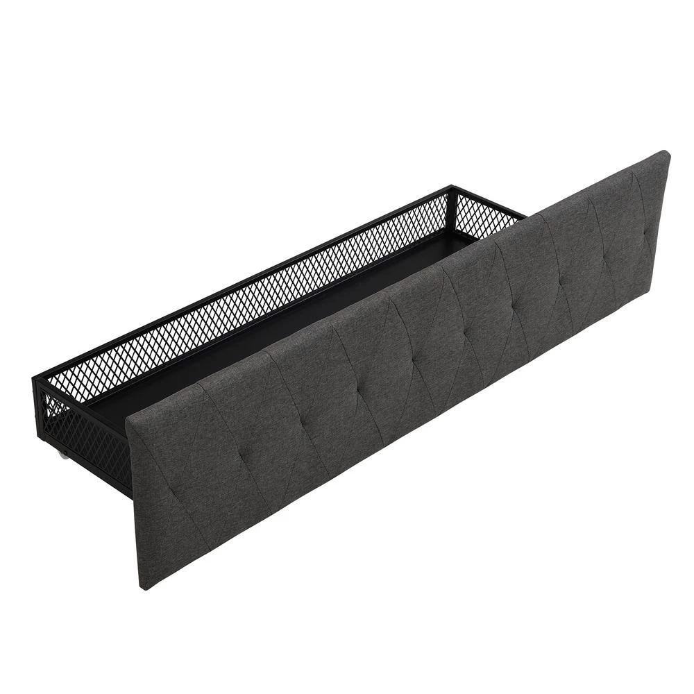 Gray Queen Size Storage Bed Metal Platform Bed with a Big Drawer by ATHMILE 8 Gray Queen Size Storage Bed Metal Platform Bed with a Big Drawer by ATHMILE - Image 8