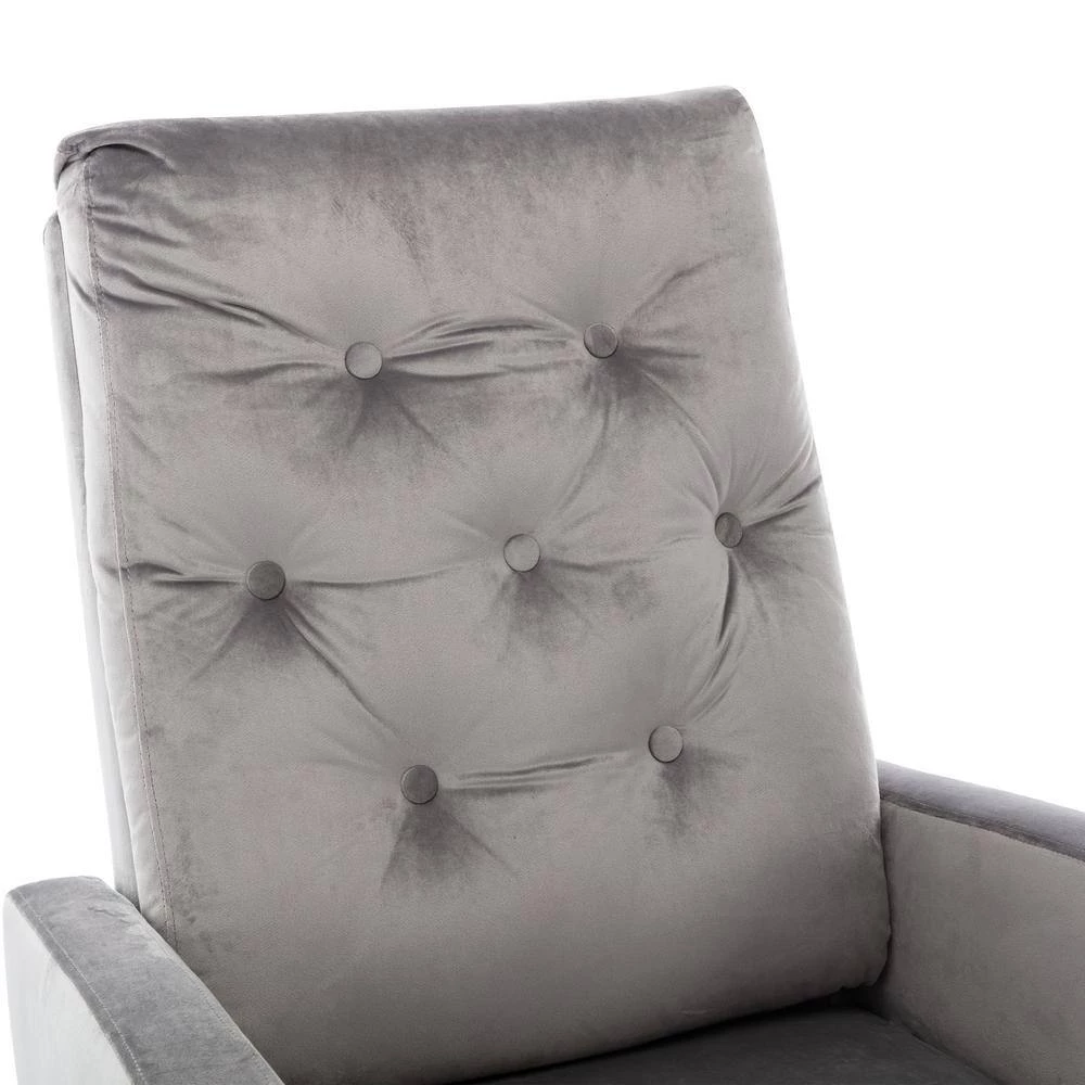 Gray Velvet Rocking Chair Nursery Chair (Set of 1) by ATHMILE 5 Gray Velvet Rocking Chair Nursery Chair (Set of 1) by ATHMILE - Image 5