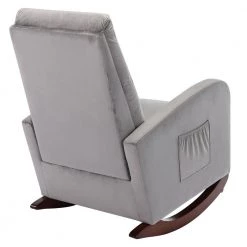 Gray Velvet Rocking Chair Nursery Chair (Set of 1) by ATHMILE 13 Gray Velvet Rocking Chair Nursery Chair (Set of 1) by ATHMILE -ATHMILE Sales Store gray athmile rockers gliders ottomans gz b2w20221537 44 1000