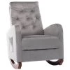 Gray Velvet Rocking Chair Nursery Chair (Set of 1) by ATHMILE