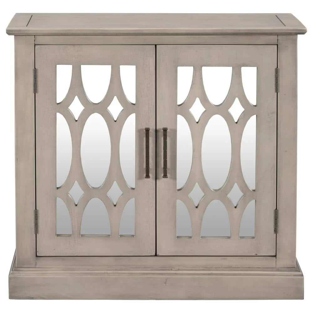 Gray Sideboard with Mirror Door by ATHMILE 1 Gray Sideboard with Mirror Door by ATHMILE