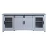 Gray Sideboard with 2-Barn Style Doors Adjustable Panels Open Style Cabinet by ATHMILE