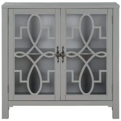 Gray Sideboard with Doors and Adjustable Shelf by ATHMILE